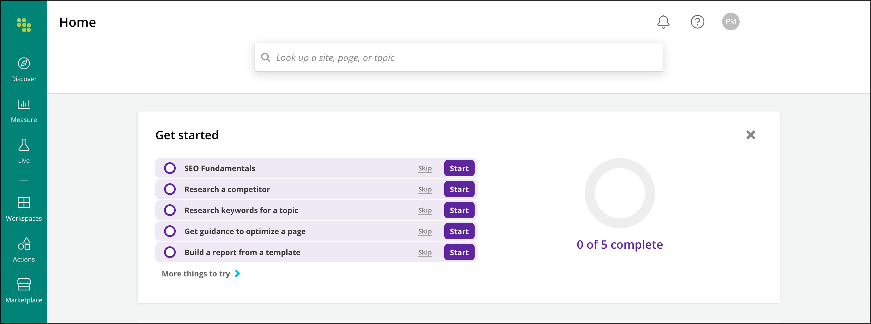 Home universal search and quick start tasks.png